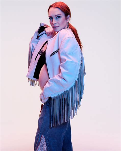 Gorgeous Lindsay Lohan pregnant in Allure Magazine June 2023 - Celeblr