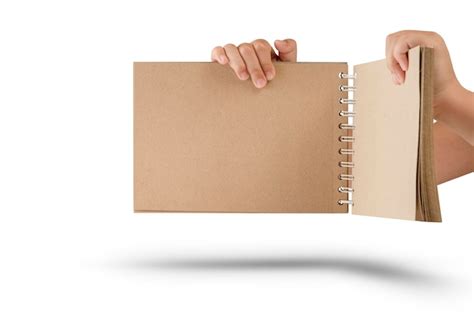 Premium Photo | Notepad isolated on white background brown notepad made ...