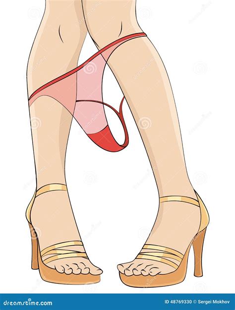 Girl with Dropped Down Panties Stock Vector - Illustration of mast