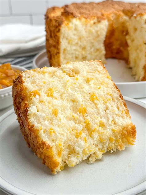 Peach Angel Food Cake (with Canned Peaches) - Midwestern Holidays
