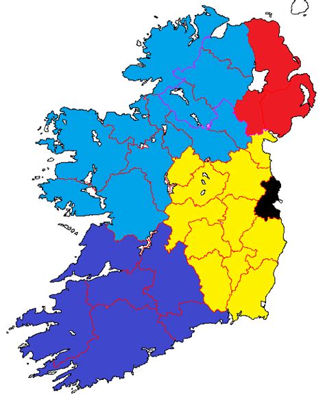 Each area contains 20% of Ireland's population - a possible framework ...