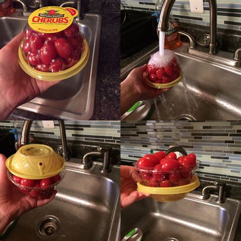 Those odd shaped cherry tomato containers can also be used as a mini