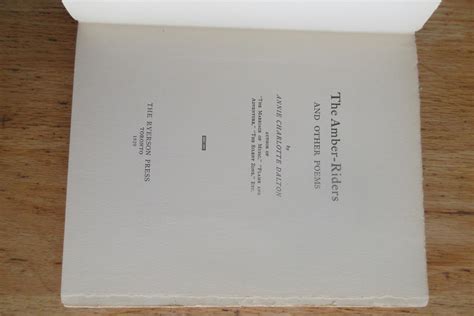 The Amber Riders and other poems by DALTON, Annie Charlotte: Bon