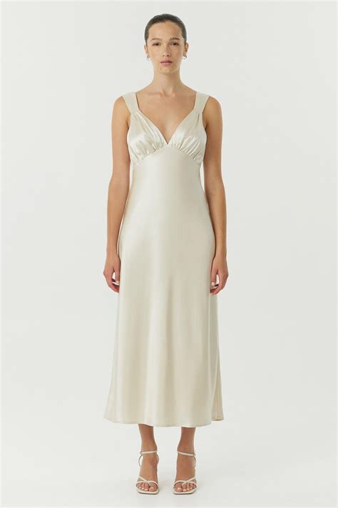 SATIN GATHER BRA BIAS SLIP | BUTTERCREAM — THIRD FORM