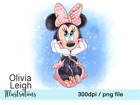 Minnie Mouse Cute Clipart PNG Files DIGITAL DOWNLOAD - Etsy UK