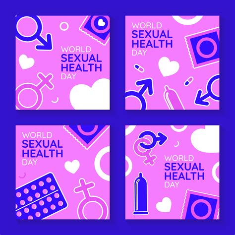 Set of World sexual health day template for social media post. Vector