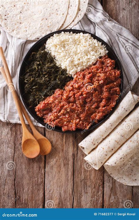 Ethiopian Kitfo With Injera Bread Stock Photo | CartoonDealer.com ...