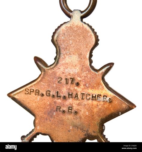 Reverse side of WW1 British "1914-15 Star" military campaign medal ...