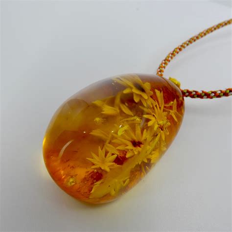 Certified 187 Carat Natural Amber Flower Pendant Necklace, Statement
