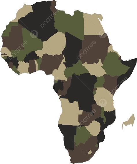 Vector Illustration Of Africa Map In Military Camouflage Shades Vector ...