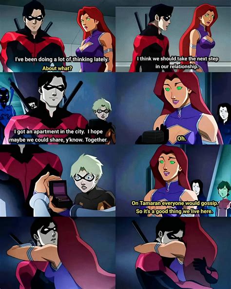 Robin-Nightwing and Starfire moments in the DCAMU. : r/Nightwing