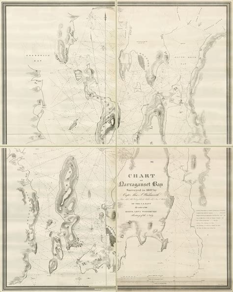 Landmark chart of Narragansett Bay - Rare & Antique Maps