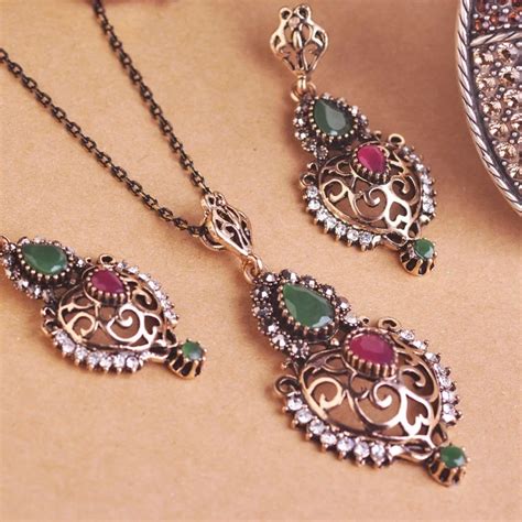 Tulip-Vintage-Turkish-Jewelry-Sets-Necklace-Earrings-Ring-Luxury-Resin ...