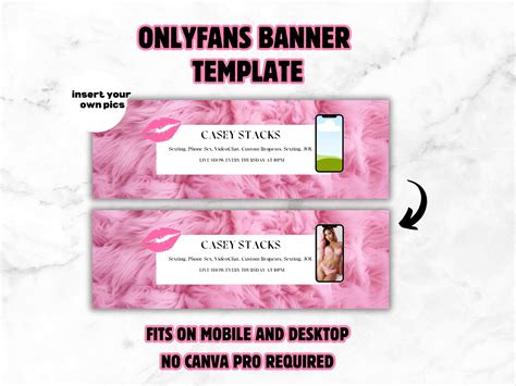 Onlyfans Banner| Pink Editable Banner for Onlyfans Models | Canva Free