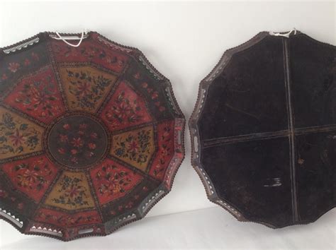 Rare Pair of Polychrome Painted Russian Tole Trays at 1stDibs