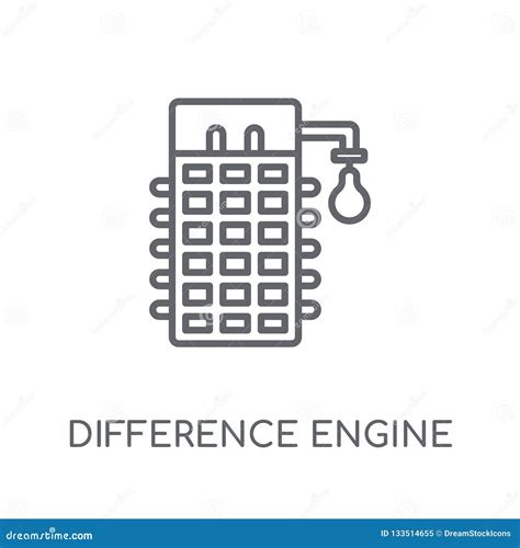 Difference Engine Linear Icon. Modern Outline Difference Engine Stock ...