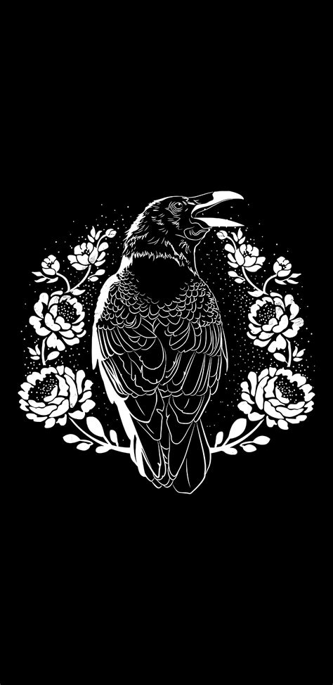 Raven and Roses (1440x2960) : Amoledbackgrounds