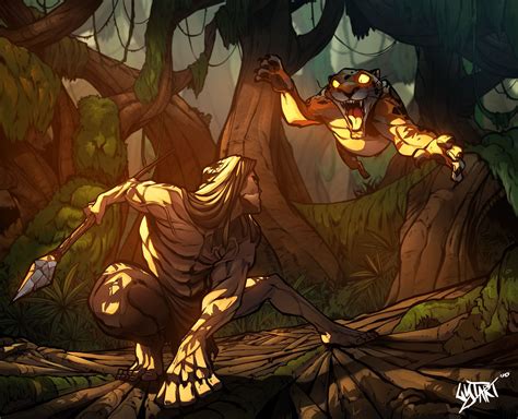 TARZAN vs SABOR in 2024 | Tarzan, Disney fan art, Dark art illustrations