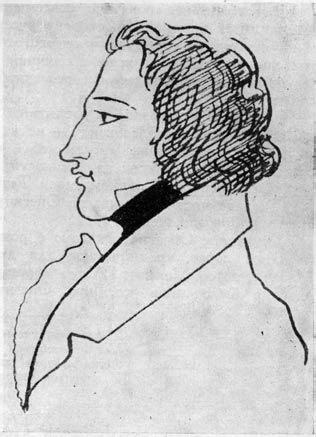 Lensky. Pushkin drawing on the manuscript of "Eugene Onegin". Ленский ...
