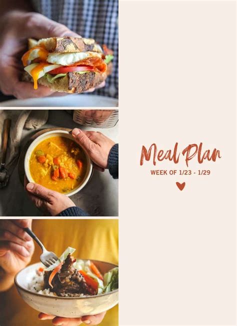 Weekly Meal Plan 1/23-1/29 - Sweetphi