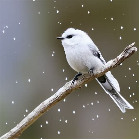 Macro photo of a fluffy white tit, high resolution, national geographic ...
