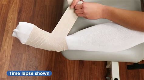 Lymphedema wrapping - leg, solo - YouTube