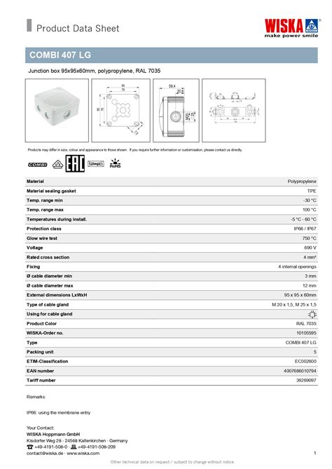 Buy Wiska 407 Junction Box Online at Best Price in UAE