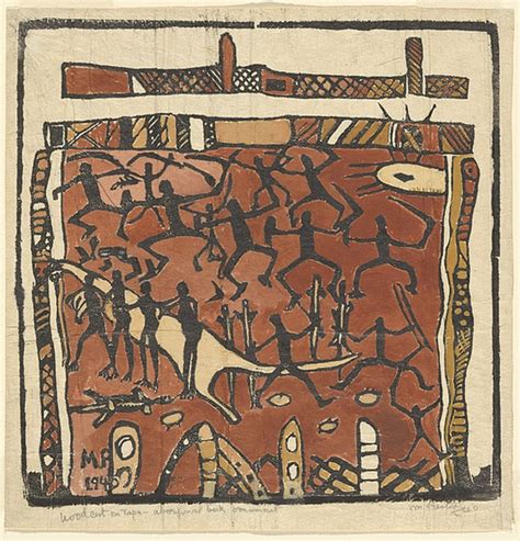 aboriginal bark ornament   margaret preston