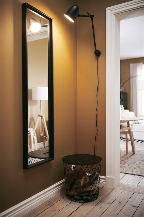 NISSEDAL mirror, black, 40x150 cm - IKEA UK