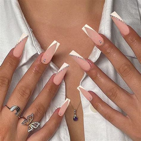White Tip Coffin Nails