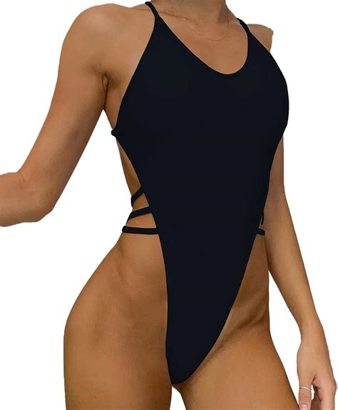 Faringoto Women's One Piece Swimsuit Cutout Bathing Suits Thong, S
