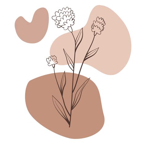 Boho aesthetic minimalism blob flower 15275816 PNG