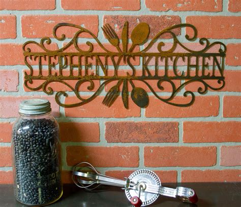 Metal Kitchen Sign, Personalized, Custom Metal Sign, Name Sign, Mothers ...