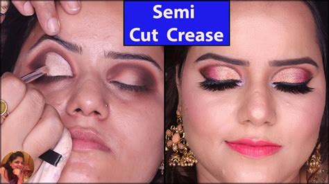 Semi Cut Crease /Half Cut Crease Eye shadow Tutorial- Easy Way-Eye ...