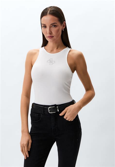 Майка Guess, цвет: белый, RTLADK538402 — купить в интернет-магазине Lamoda