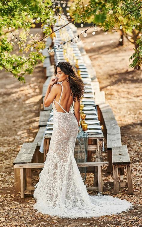 Modern Bohemian Wedding Dress With Nude Cutouts | All Who Wander