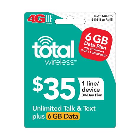 Total Wireless $35 30 Day Plan - Unlimited Talk and Text with 6GB of ...