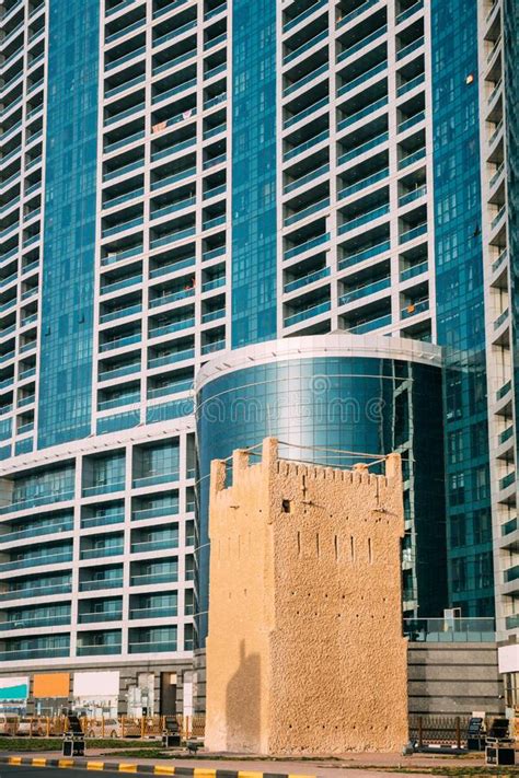Ajman, United Arab Emirates. Ancient Old Stone AlMurabbaa Watchtower of ...
