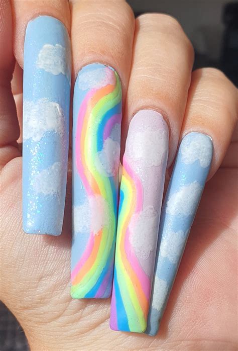 Pastel Neon Rainbow Swirls : r/Nails