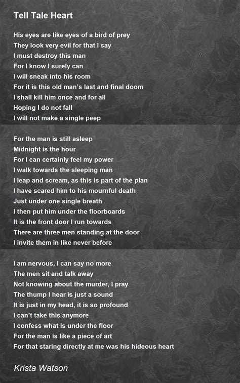 Tell Tale Heart Poem by Krista Watson - Poem Hunter