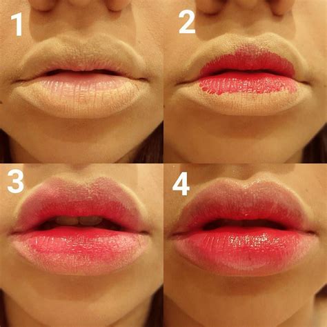 Gradient Lips tutorial 💄 1- Apply concealer around the outline. 2 ...