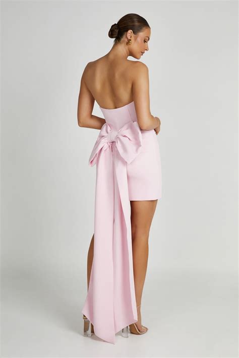 Meredith Strapless Bow Mini Dress - Blush Pink | Mini dress, Dress with
