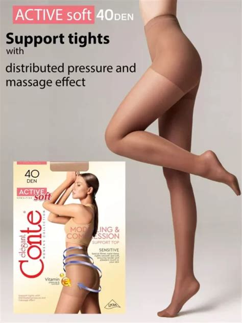 CONTE ACTIVE SOFT 40 Den Support&Compression Semi-Opaque Pantyhose EUR ...