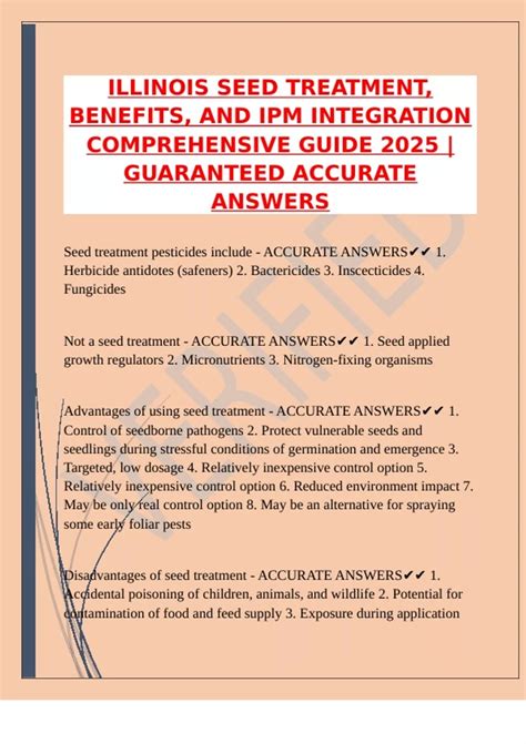 ILLINOIS SEED TREATMENT, BENEFITS, AND IPM INTEGRATION COMPREHENSIVE