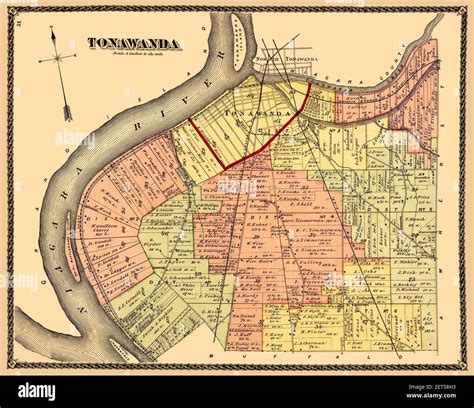 Tonawanda NY Map 1880. Old map of Tonawanda, New York, features street ...