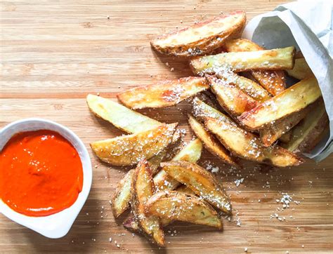 simply perfect parmesan fries  roasted red pepper dip  french chef