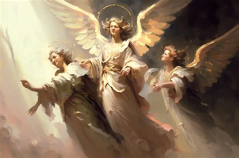 Premium Photo | A painting of angels with the words angel on it
