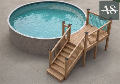 Premium Plans for Above Ground Pool Deck (6x8) | 18' Round Pool Deck