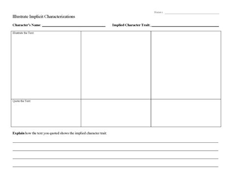 Characterization Worksheets | Ereading Worksheets