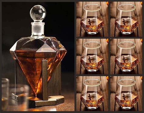 maiiro european style diamond shape crystal clear glass decanter pcs